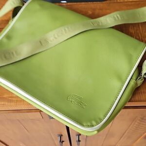 Lacoste Green Flap Adjustable Strap Messenger Bag‎